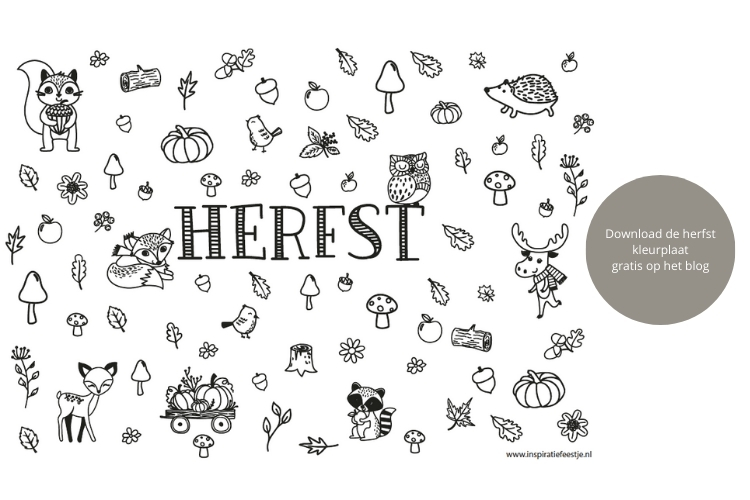 Gratis kleurplaat herfst