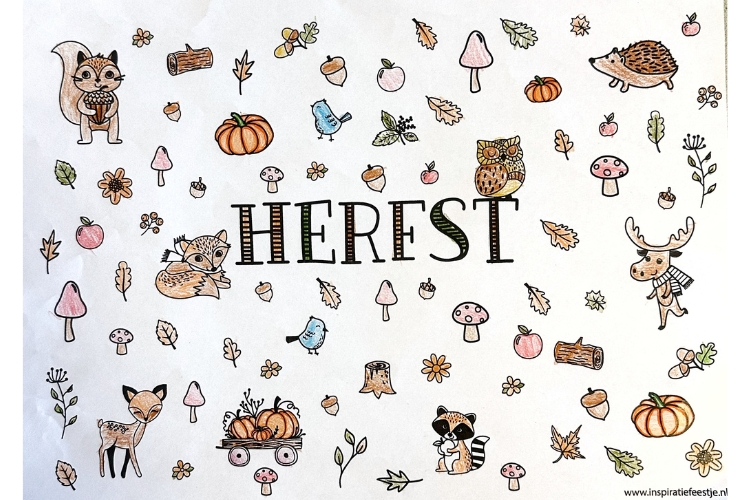 Herfst kleurplaat voor in de klas