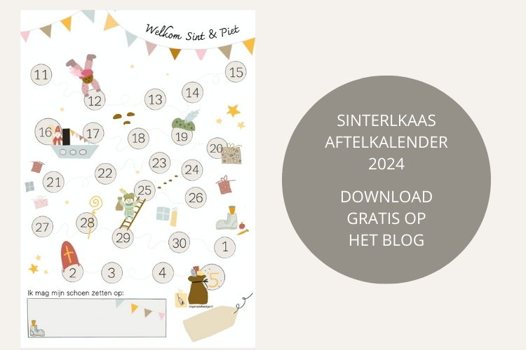 Sinterklaas aftelkalender gratis 2024